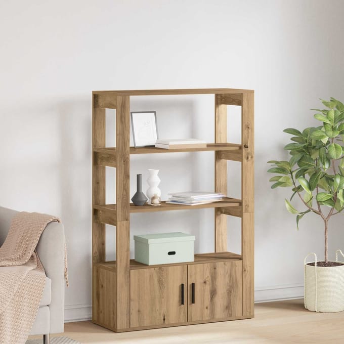 vidaXL - Dressoir - artisanaal - eikenkleurig - 30 - x - 80 - x - 119,5 - cm