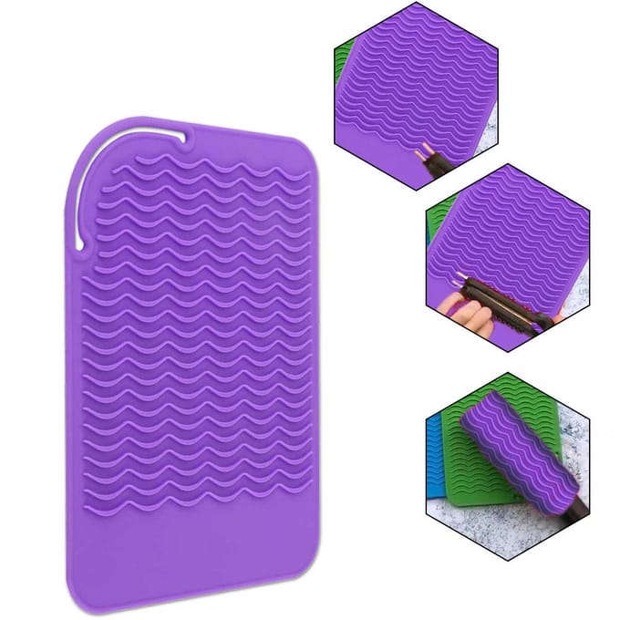 Hittebestendig Warmte-isolerend Kussen Opvouwbaar Matje voor Elektrische Haarroller Staaf (Paars) purple