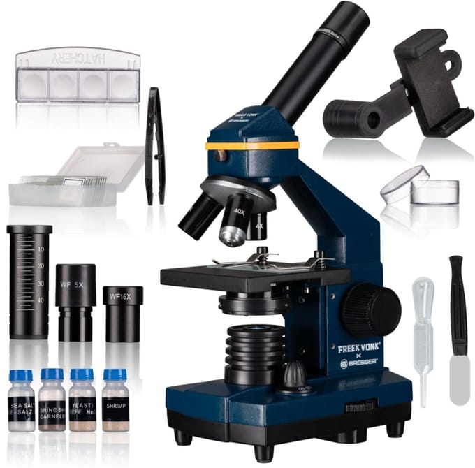 Freek Vonk X BRESSER - Microscoop - Biolux - Blauw - 20x-1280x Vergroting