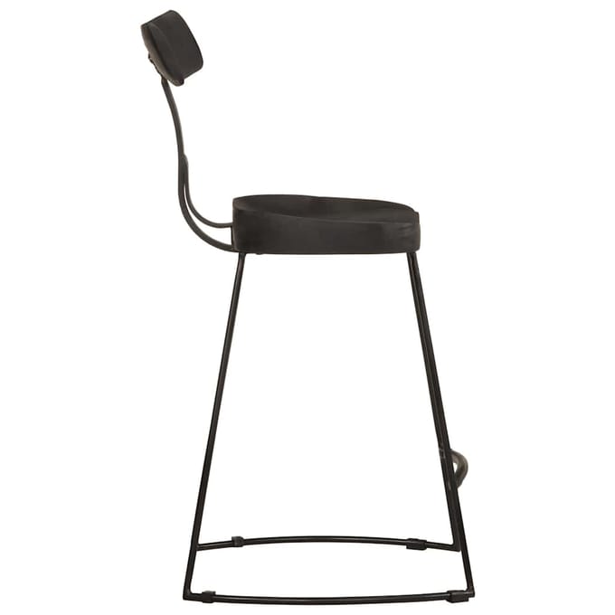 vidaXL - Barkrukken - 2 - st - 49x43x79 - cm - massief - mangohout - zwart