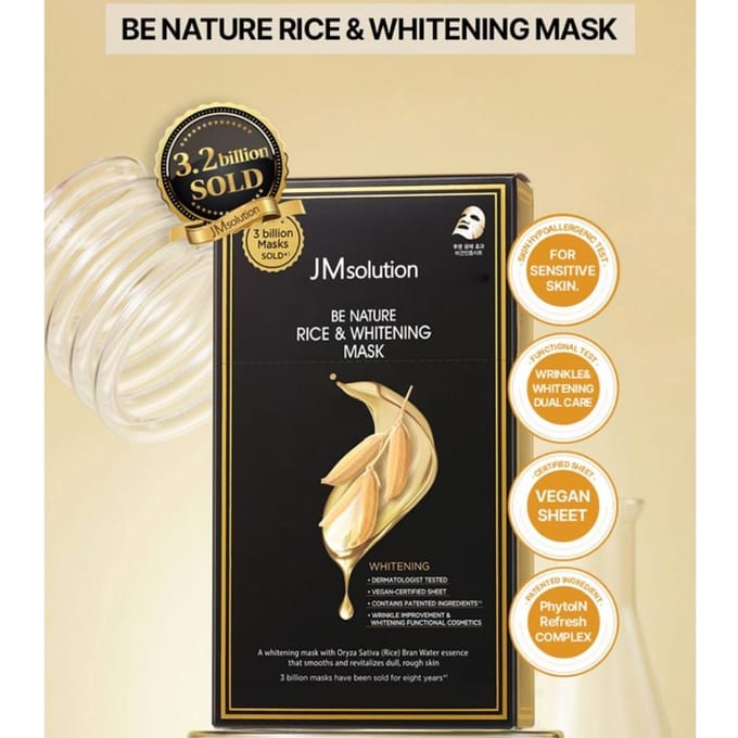 Be Nature Ensemble Masque Riz & Blanchissant 24 ml x 10 pcs beige