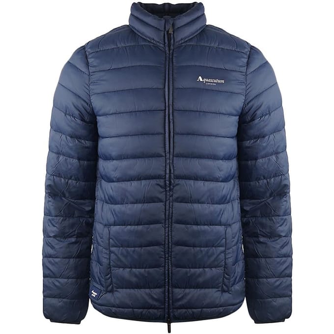 Aquascutum Heren Logo Gevoerde Jas (Navy Blauw)