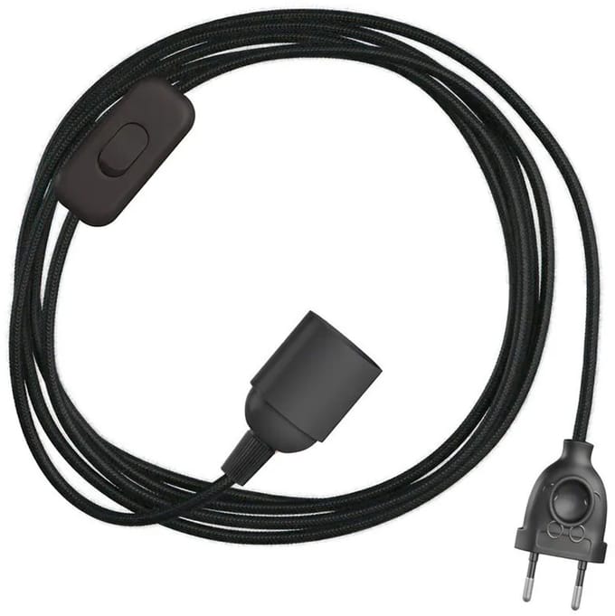 Creative Cables Snakebis E14-lamphouder Met Bedrading 1.8 M Zwart
