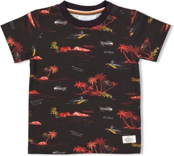 Feetje - Happy Camper - T-shirt - Antraciet - MT. 80