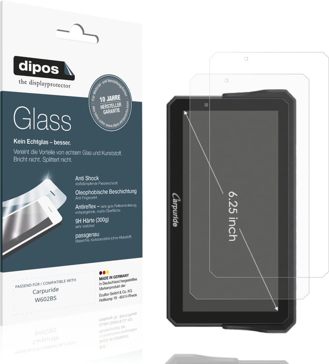 dipos – 2x Matte Pantserfolie geschikt voor Carpuride W602BS | 9H Screenprotector