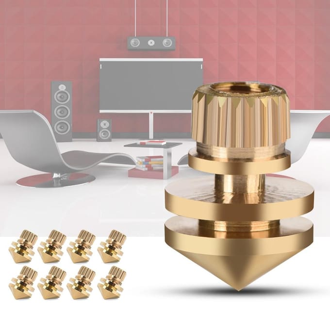 8 Stuks Koperen Luidsprekerophangingspikes Isolatiestandaards Voetbasispad
