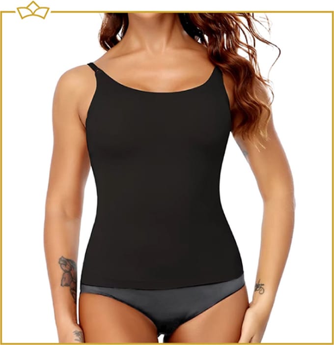ATTREZZO® Corrigerend hemd Dames - Zwart - Maat M - Shapeware dames
