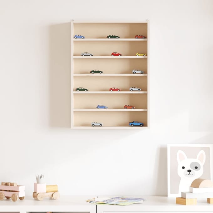 vidaXL - Houten - verzamelvitrine - met - 6 - planken - 40x8,5x55 - cm