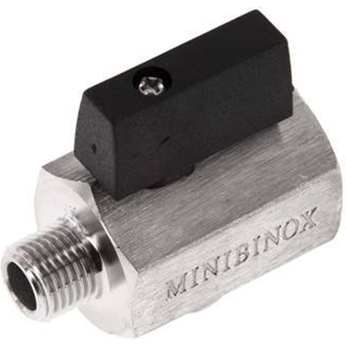 Buiten x Binnendraad G 1/4 inch 2-Weg Rvs Mini-Kogelkraan 25 Bar - BL2SH-MM-MF-014