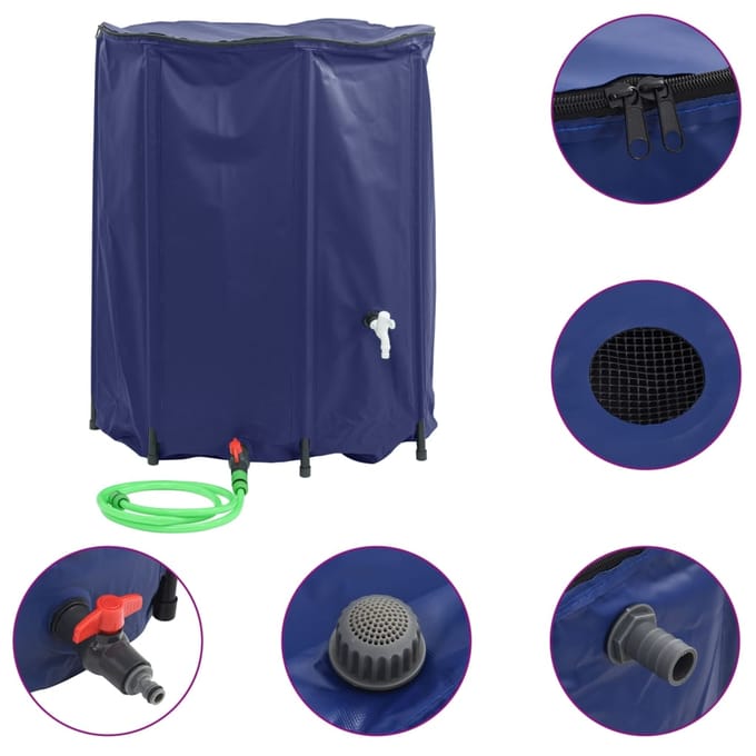 vidaXL Watertank met kraan opvouwbaar 1250 L PVC