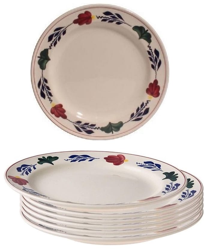 Boerenbont plat Lunchbord 24cm set van 4 stuks