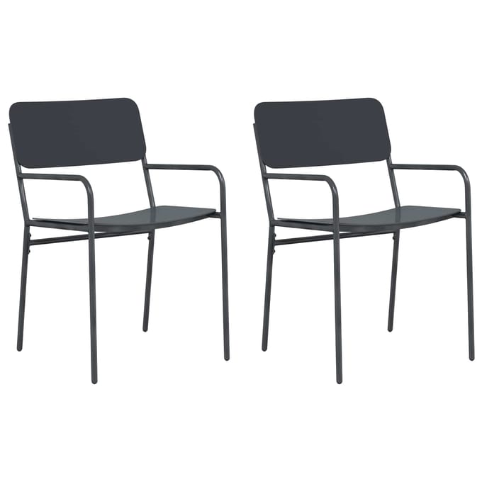 vidaXL - Tuinstoelen - 2 - st - Antraciet - Staal