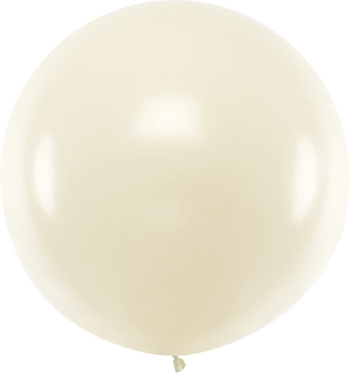 Reuzeballon 1 meter - metallic wit - parel