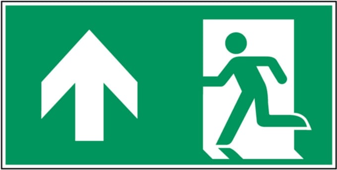 Nooduitgang rechtdoor pictogram