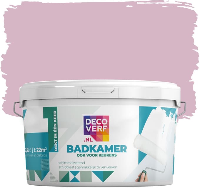 Decoverf badkamer verf lichtroze, 2.5L