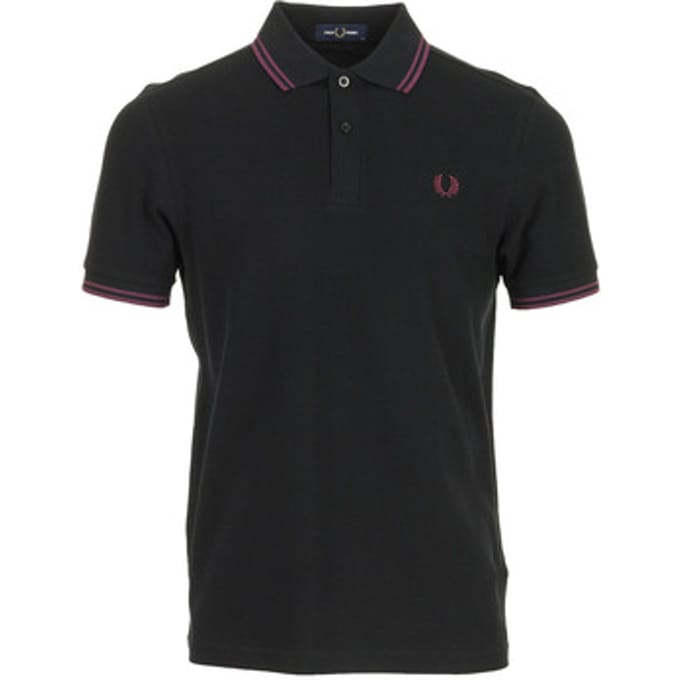 Fred Perry Twin tipped polo - black plum plum