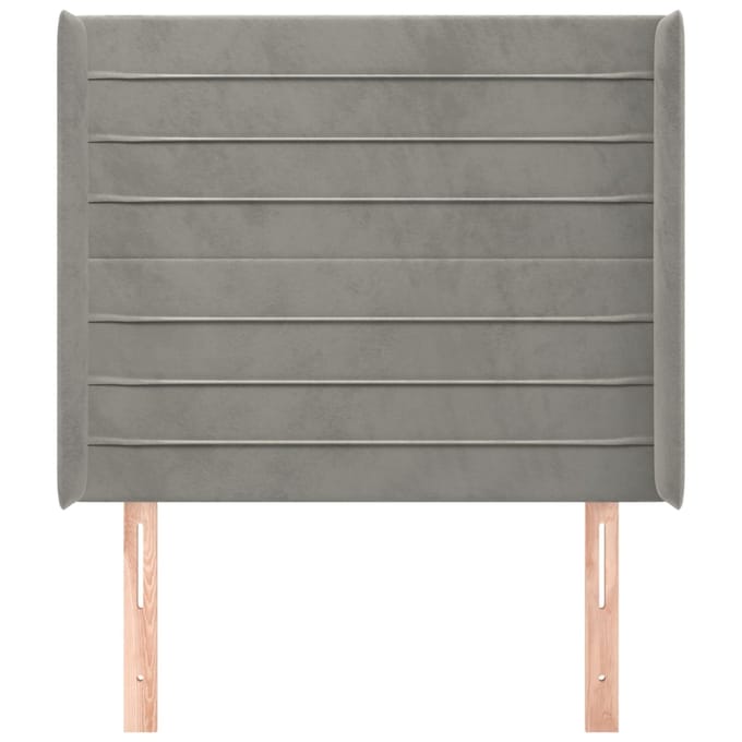 vidaXL - Hoofdbord - met - randen - 93x16x118/128 - cm - fluweel - lichtgrijs