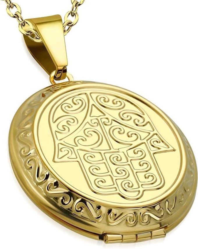 Amanto Ketting Bo G - 316L Staal - Fatima - Medaillon - Ø32mm - 50cm