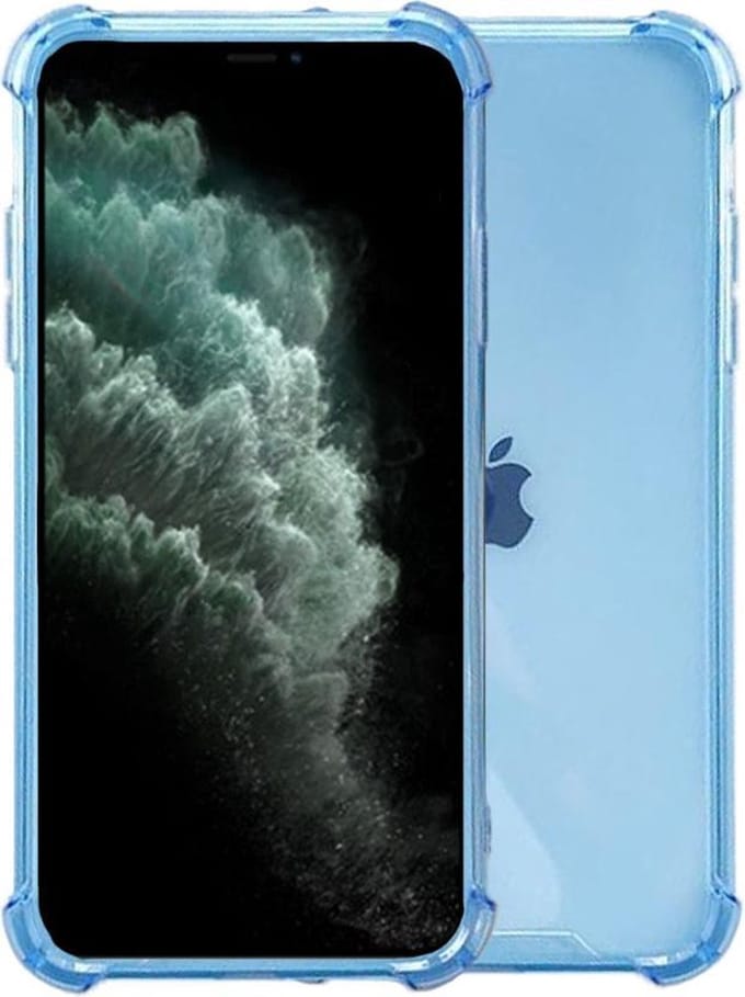 Smartphonica iPhone 11 Pro Max transparant siliconen hoesje - Blauw geschikt voor iPhone 11 Pro Max