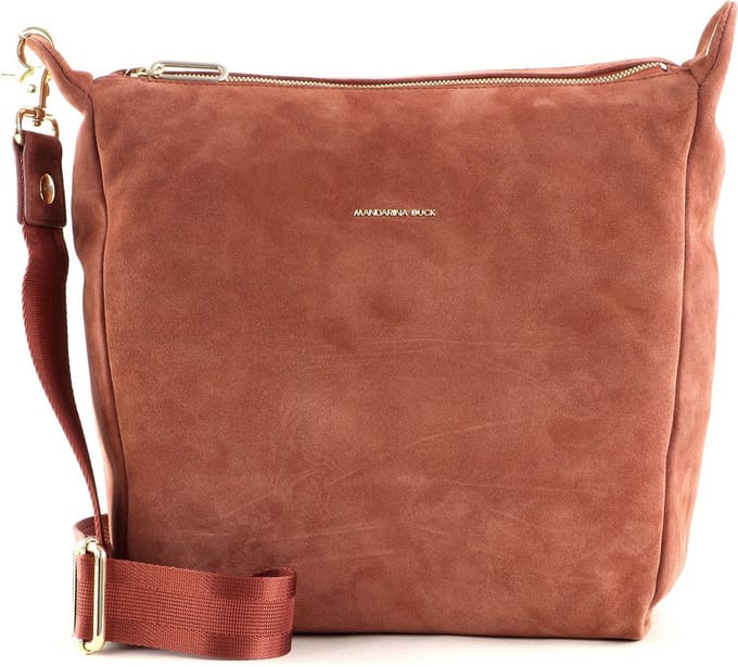 MANDARINA DUCK Leren Schoudertas Mellow Velvet Crossover Saddle Terracotta