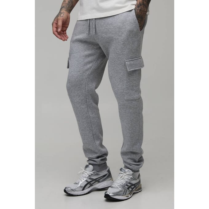 Tall Essential Skinny Fit Cargo Jogger | Grey Marl | Size Large