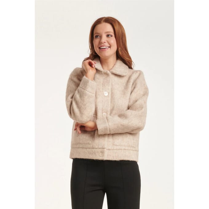 Smashed Lemon 24548 beige korte jas met grote zakken |