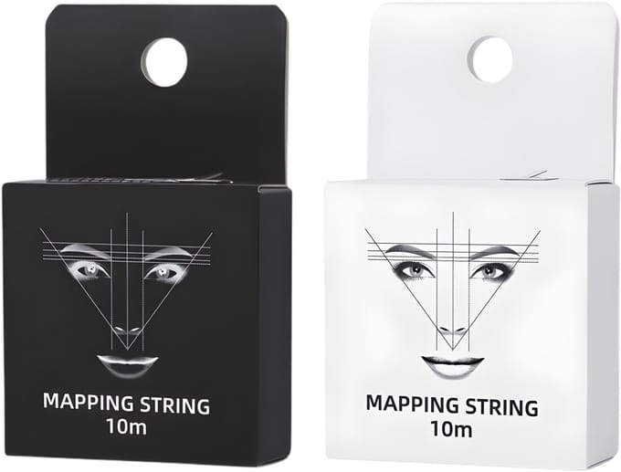Henna Brows Mapping String - Microblading - 10m - Voorgeïnkt - Zwart en Wit