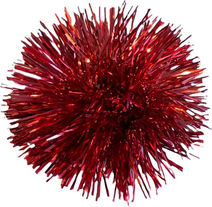 Cadeau versiering Kerst Doorsnee 10cm met plakker 15 stuks - Rood