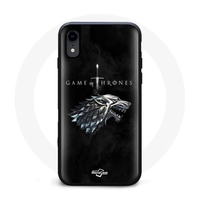 Coque - maniacase - Iphone X - Game of Thrones - La maison Stark - Protection souple noir