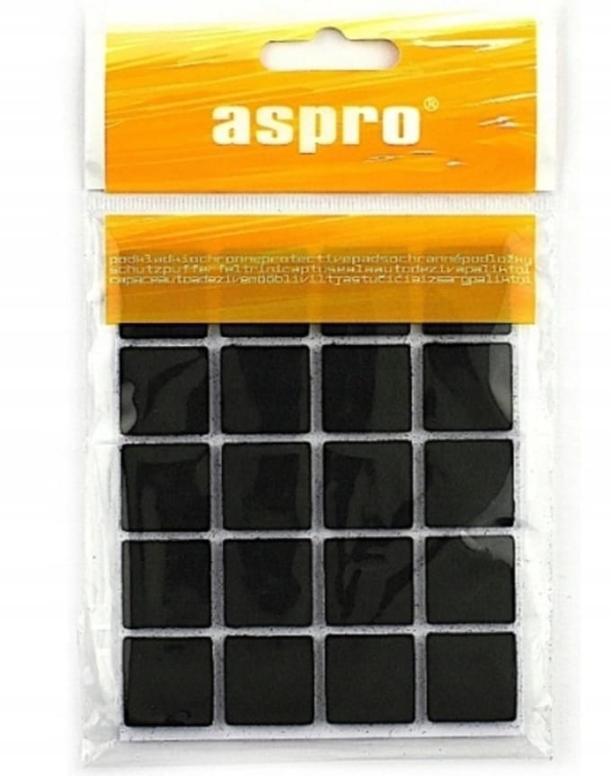 Aspro - Zelfklevende Viltjes - 20 Stuks - Zwart - 2x2 cm