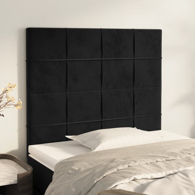 vidaXL - Hoofdbord - zwart - 100x5x118/128 - cm - fluweel