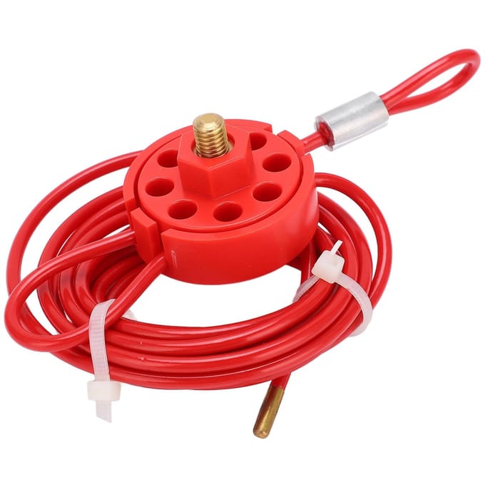 Verstelbare Kabel Lockout 2 meter Afsluitbare Handgreep RVS Lockout Tagout Kabel Slot red