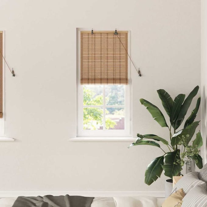vidaXL - Rolgordijn - Natuurlijk - en - Bruin - 60 - x - 220 - cm - Bamboe