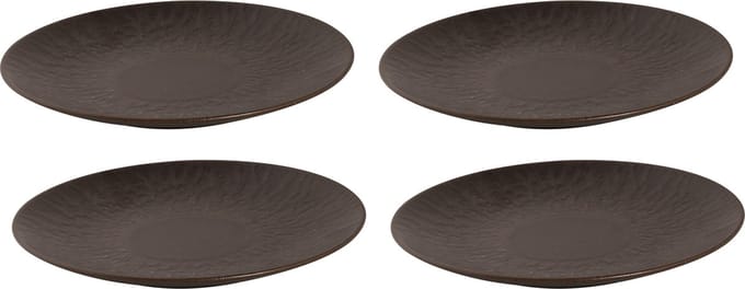 Palmer - Bord - Ruston - 22 cm - Bruin - Stoneware - Bordenset - 4 stuks