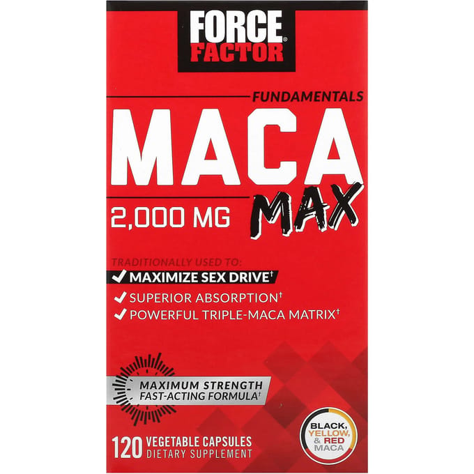 Force Factor, Fundamental, Maca Max, 2.000mg, 120 Veggie Capsules (500mg per capsule)