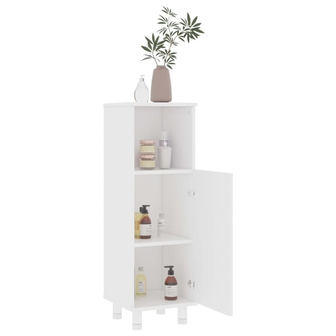vidaXL - Badkamerkast - 30x30x95 - cm - bewerkt - hout - wit