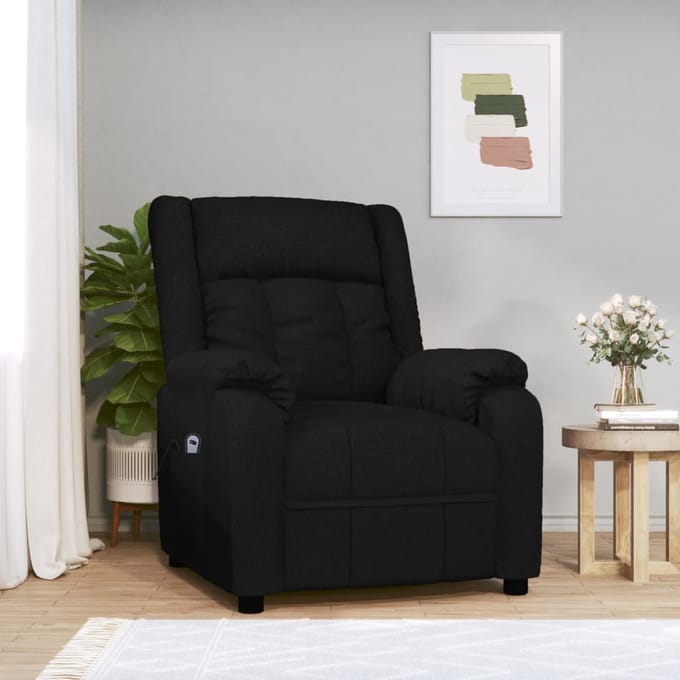 vidaXL - Fauteuil - verstelbaar - elektrisch - stof - zwart