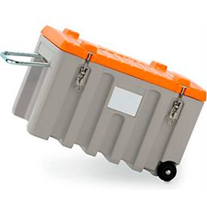 Trolley CEMO CEMbox 150, polyethyleen, 150 l, L 800 x B 600 x H 530 mm, stapelbaar, geel