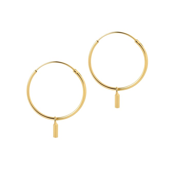 Goud Plated Hoops Met Staafje 22 MM