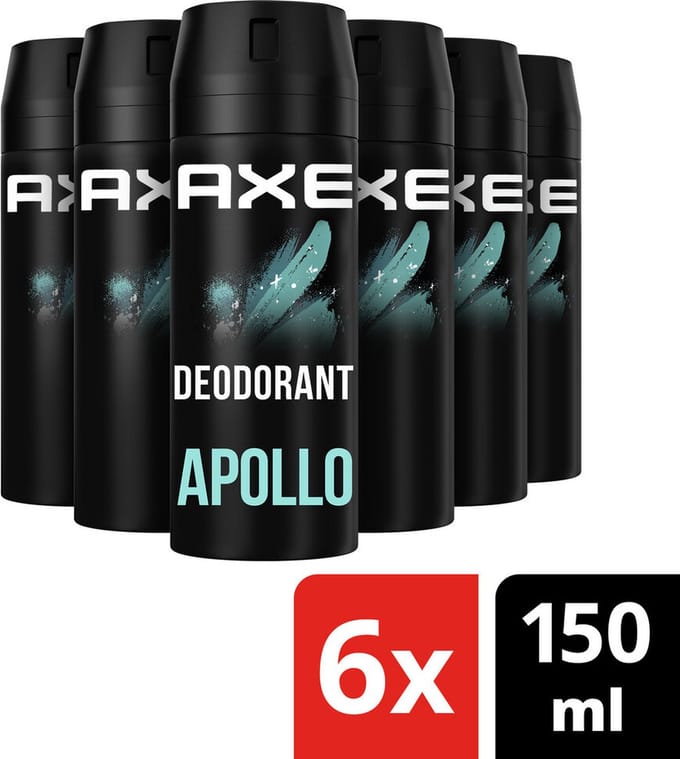 Axe Deodorant Bodyspray Apollo - 6 x 150 ml - Voordeelverpakking