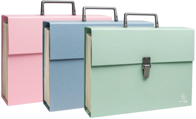 Exacompta 4x Sorteerkoffer met handgreep gerecycled AutentiK 18 vakken - Geassorteerd - 56339E