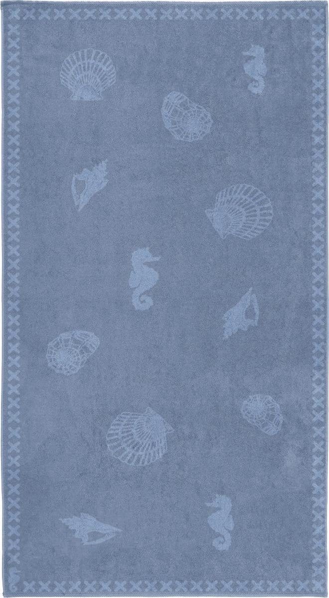 Seahorse Shells - Strandlaken XL - 100 x 200 cm - Jeans