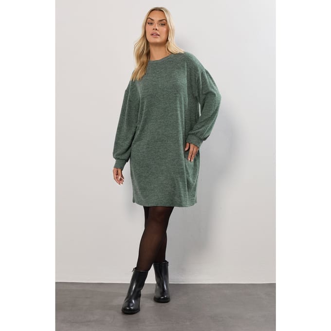 Yours Groene Soft Touch Jumperjurk Size 42