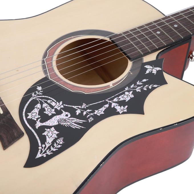 Gitaar Slagplaat Zelfklevende Sticker Zwarte Kleur Bloem Vogel Beschermer Universele Accessoires black