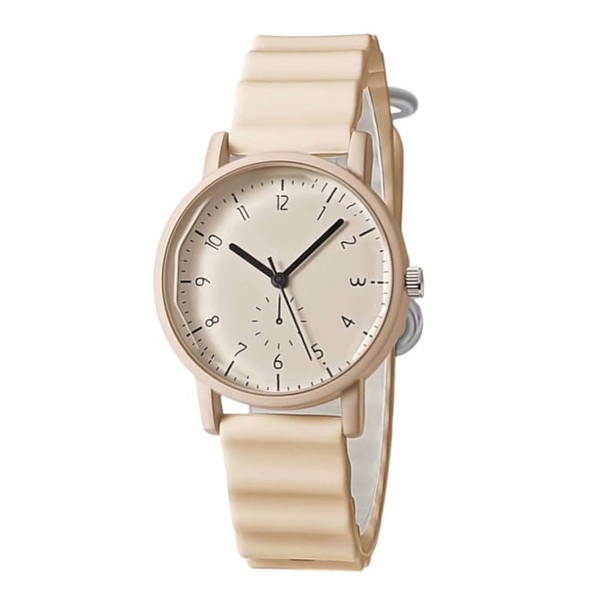 Basic Horloge - Beige | Kunststof/Siliconen | Ø 32 mm | Fashion Favorite