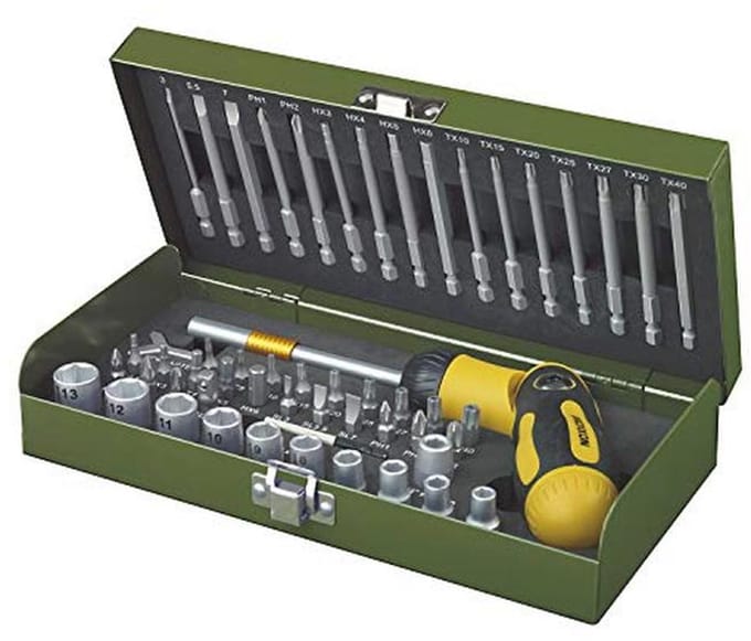 Ratel Bit Set met Schroevendraaier en Dopsleutels - 54 Stuks