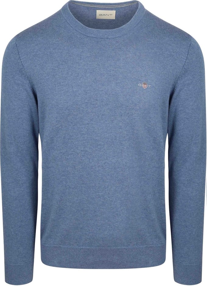 Gant Pullover Melange Blauw - Maat L - Heren - Pullovers