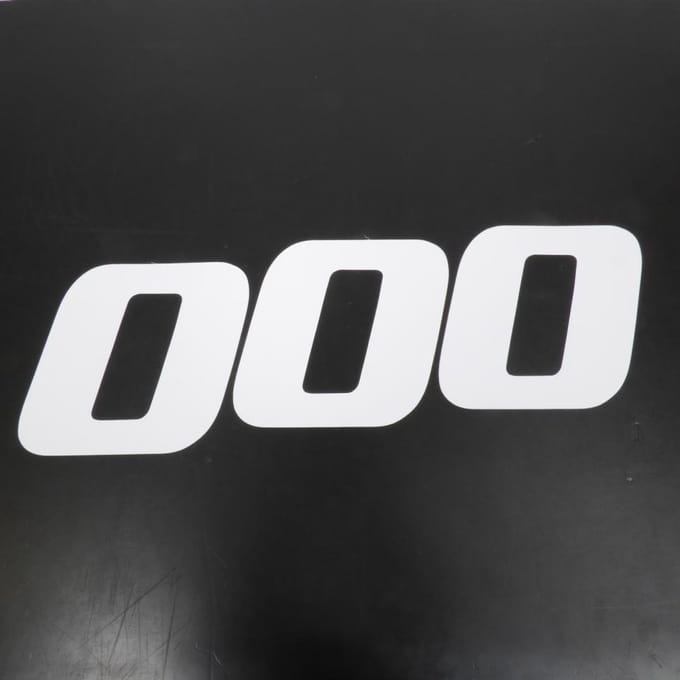 3 autocollant stickers numéro de course adhésif chiffre 0 blanc 20x25cm pour moto