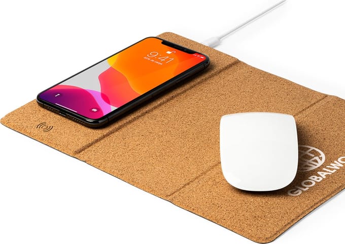 Muismat - Draadloze oplader - Kurk Design - Eco