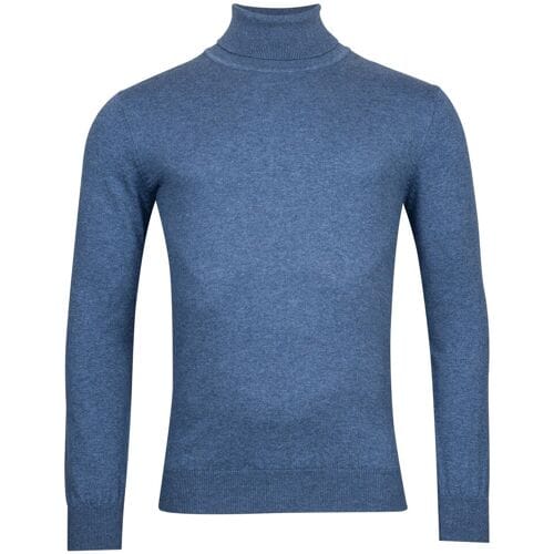 Baileys Trui Rollneck Cotton Cashmere Single Knit Denim Blue / male